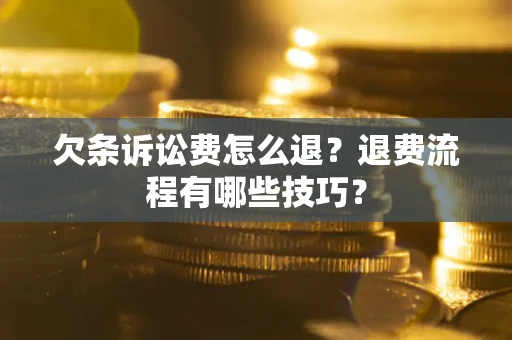 北京欠条诉讼费怎么退？退费流程有哪些技巧？