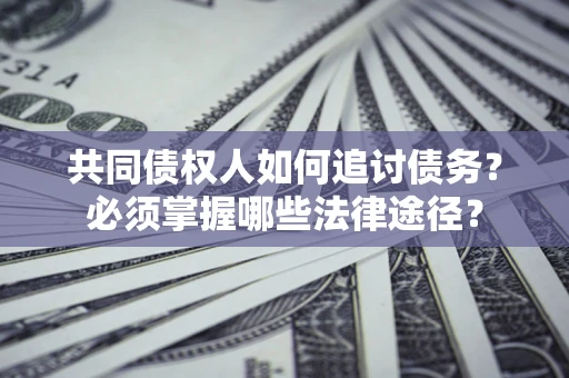 北京共同债权人如何追讨债务？必须掌握哪些法律途径？